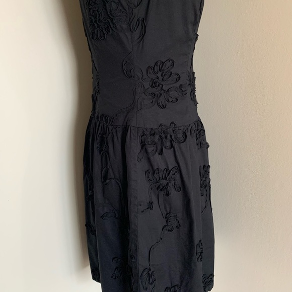 Evan Picone Embroidered Cocktail Dress in Black size 4 - Picture 3 of 8